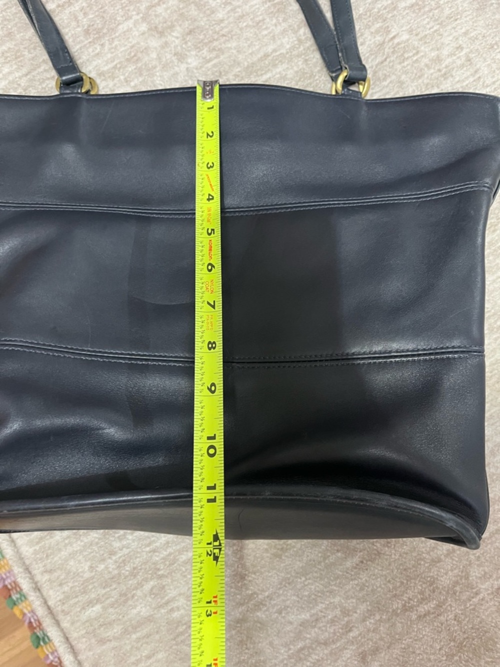 Coach RARE navy Leather Double-Handle Tote - Picture 2 of 13